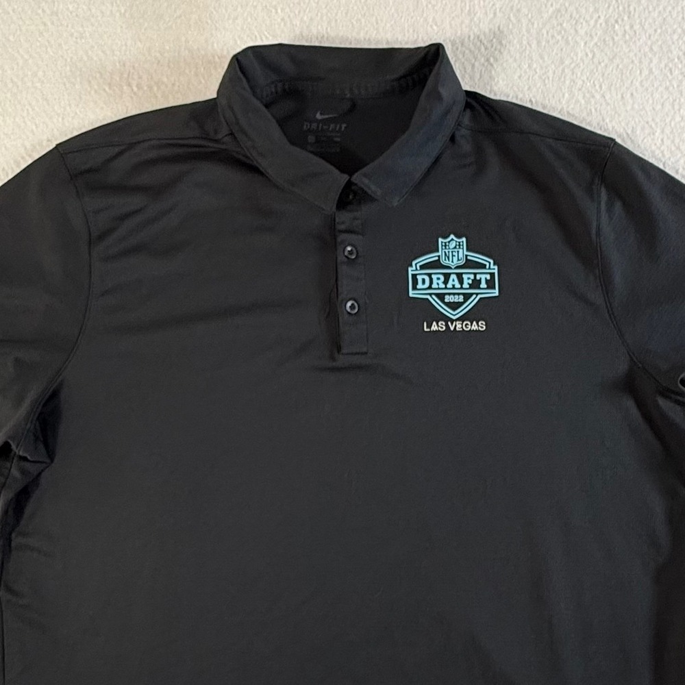 Nike NFL Draft 2022 Las Vegas Polo Mens 2XL Dri-FIT Performance Black